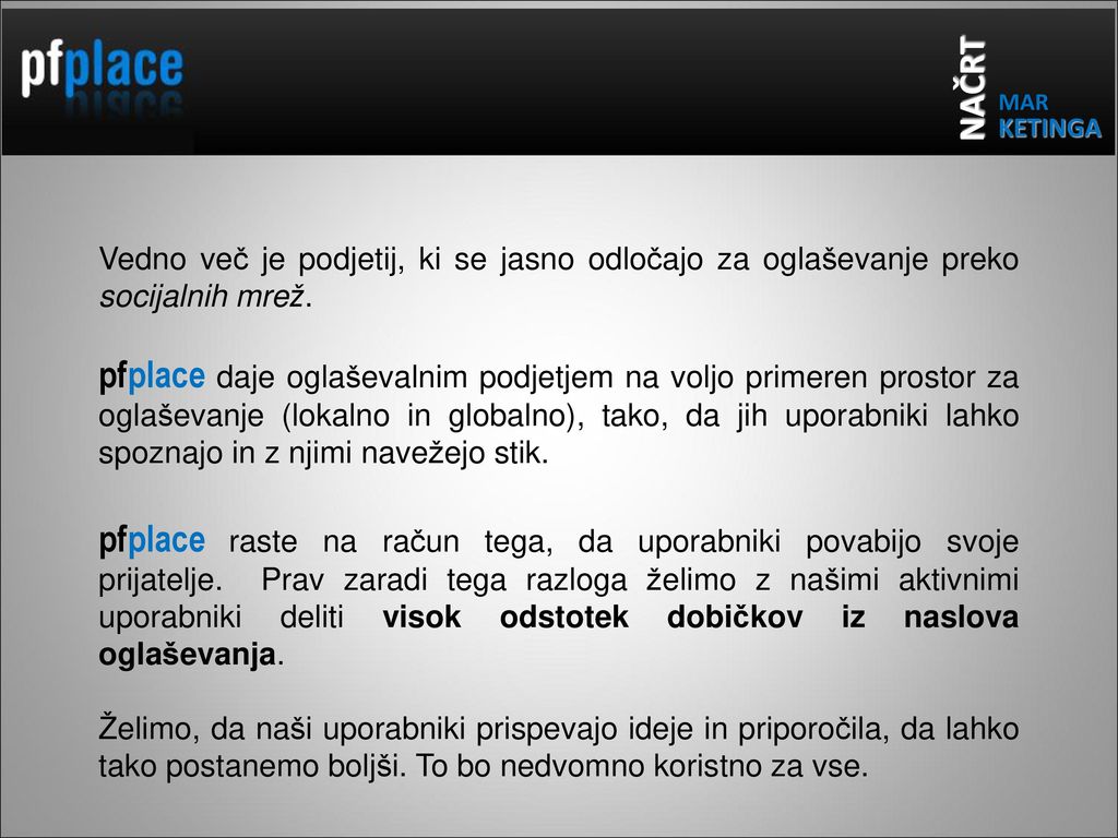 NAČRT MAR. KETINGA. Vedno več je podjetij, ki se jasno odločajo za oglaševanje preko socijalnih mrež.