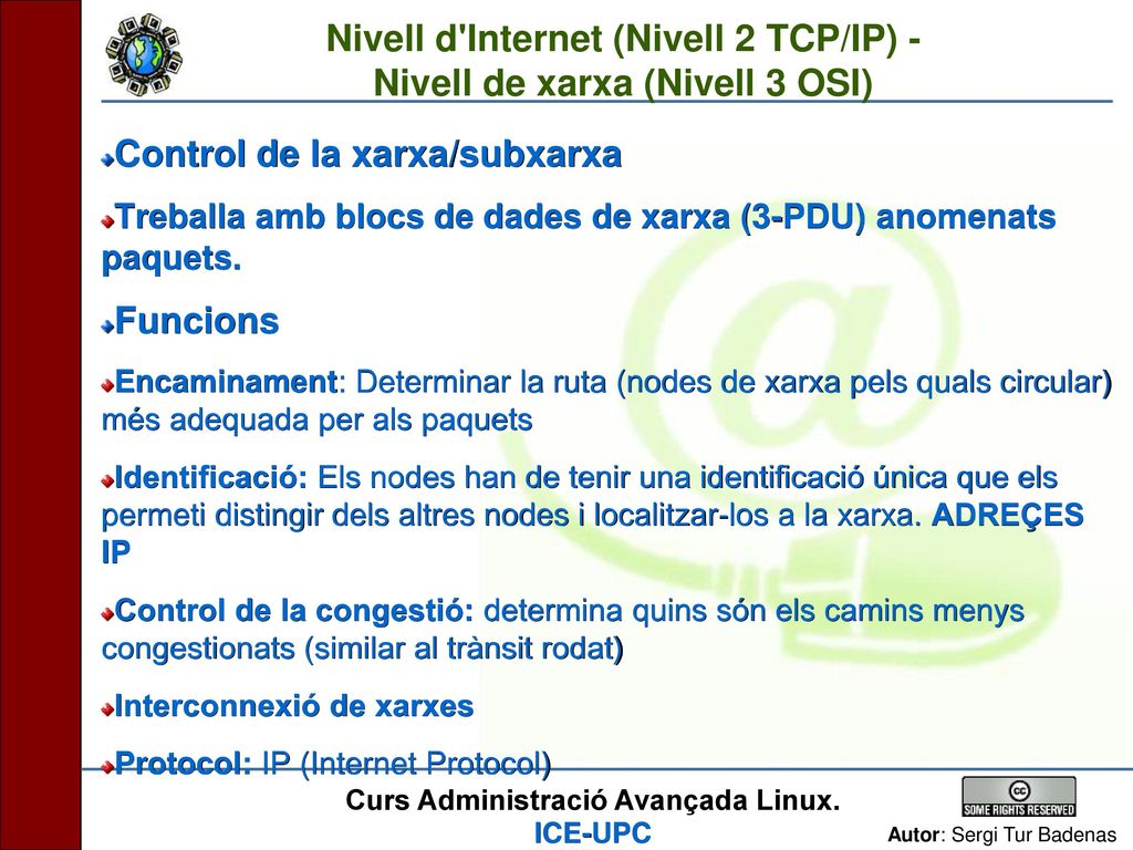 Nivell d Internet (Nivell 2 TCP/IP) - Nivell de xarxa (Nivell 3 OSI)