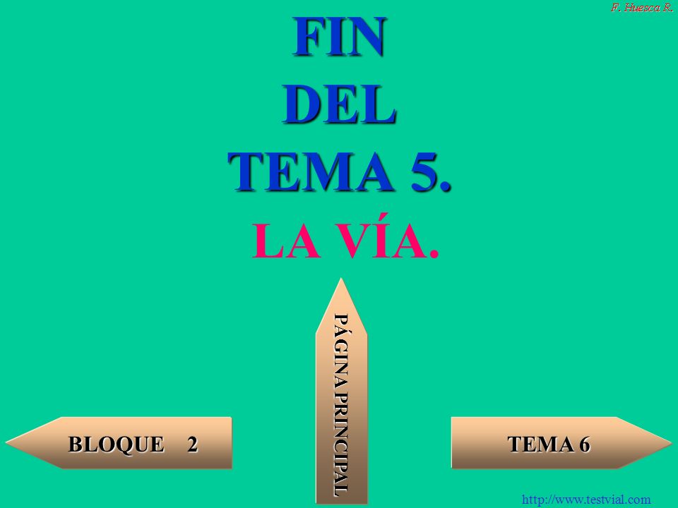 FIN DEL TEMA 5. LA VÍA. PÁGINA PRINCIPAL BLOQUE 2 TEMA 6