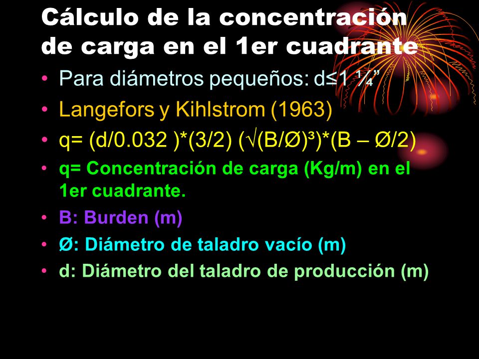 Cálculo de la concentración de carga en el 1er cuadrante
