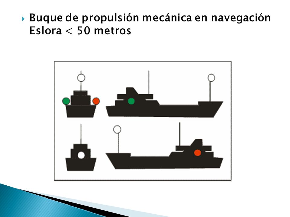 Buque de propulsión mecánica en navegación Eslora < 50 metros