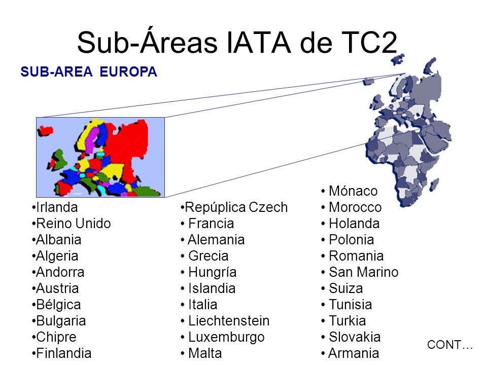 Sub-Áreas IATA de TC2 SUB-AREA EUROPA Mónaco Morocco Holanda Polonia