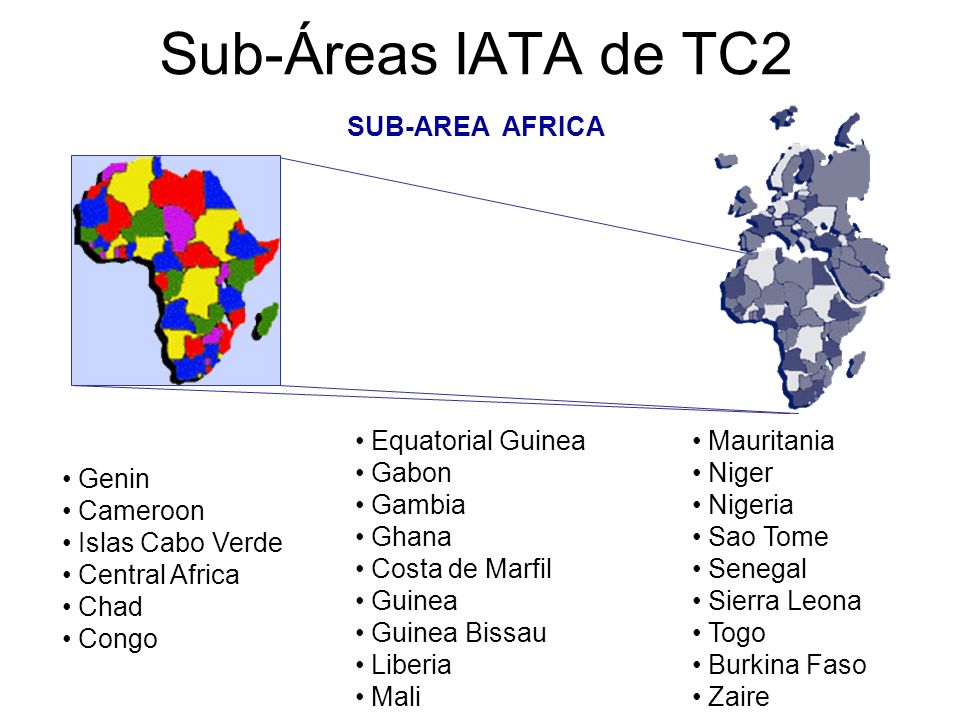 Sub-Áreas IATA de TC2 SUB-AREA AFRICA Equatorial Guinea Gabon Gambia
