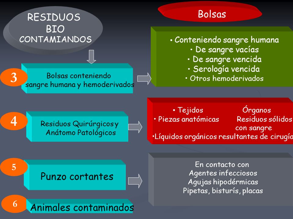 3 4 RESIDUOS BIO 5 Punzo cortantes 6 Animales contaminados