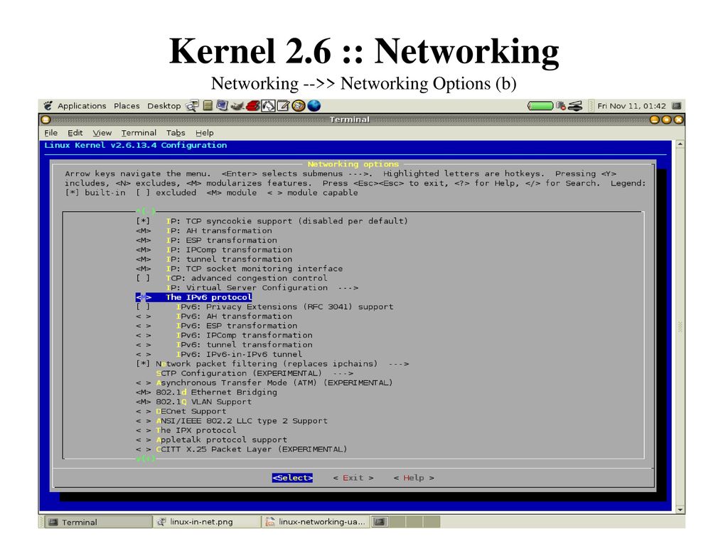 Kernel 2.6 :: Networking Networking -->> Networking Options (b)