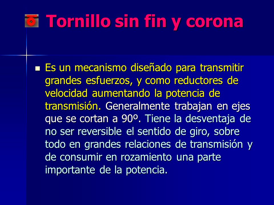 Tornillo sin fin y corona