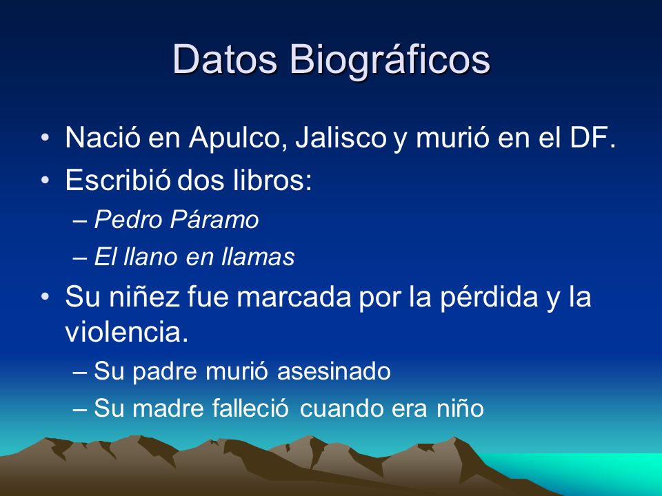 Datos Biográficos Nació en Apulco, Jalisco y murió en el DF.