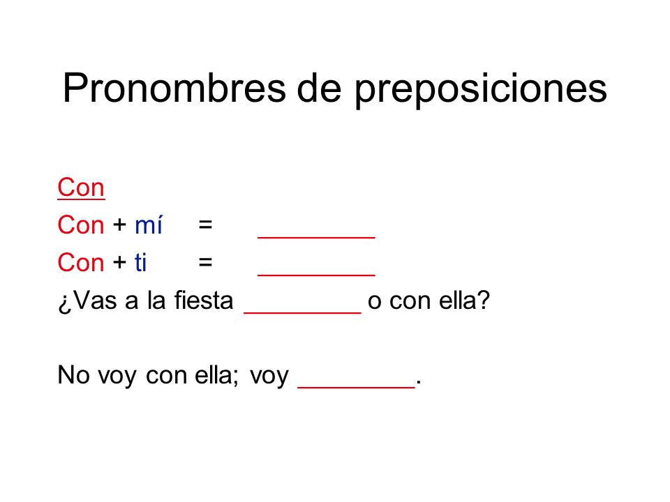 Pronombres de preposiciones