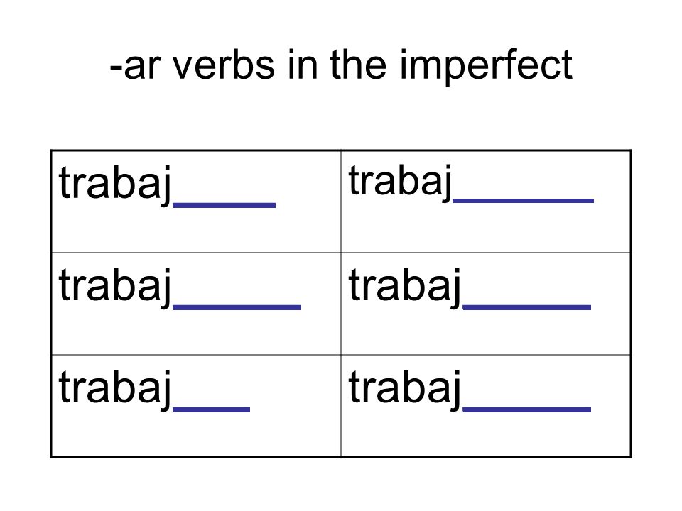 -ar verbs in the imperfect