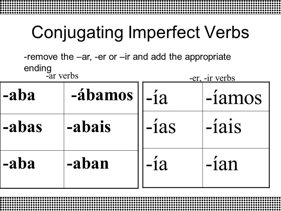 Conjugating Imperfect Verbs