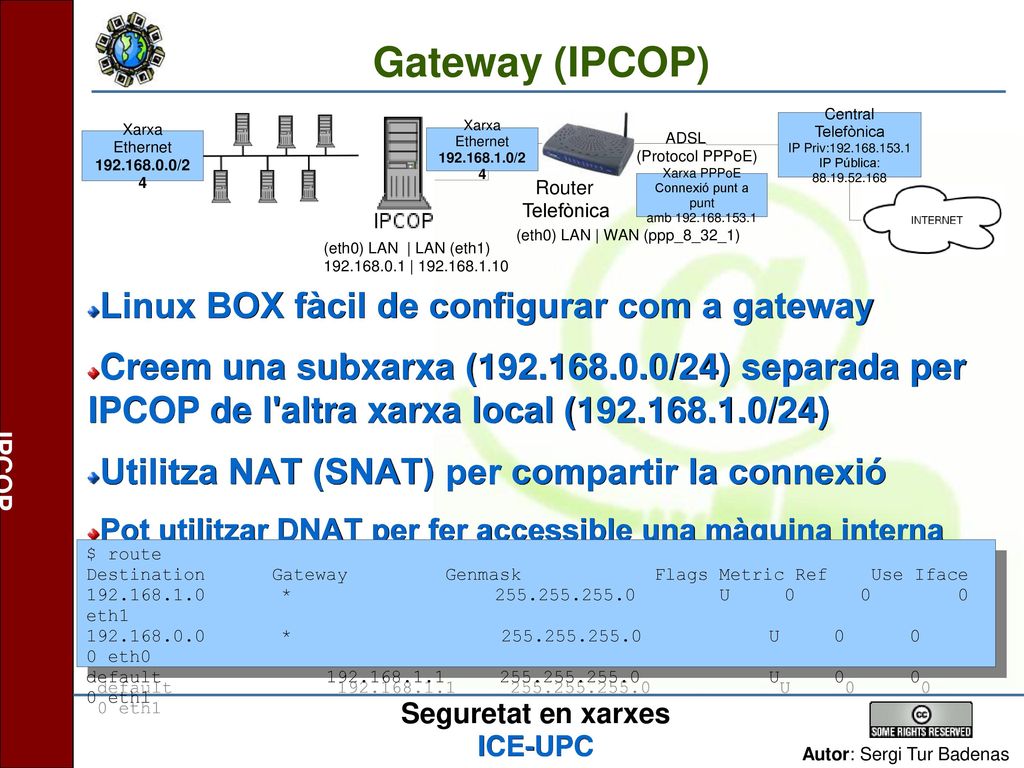 Gateway (IPCOP) Linux BOX fàcil de configurar com a gateway
