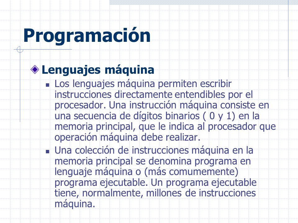 Programación Lenguajes máquina
