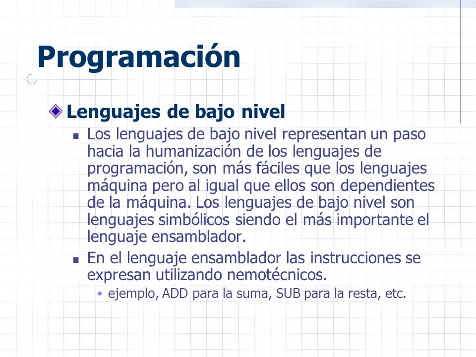 Programación Lenguajes de bajo nivel