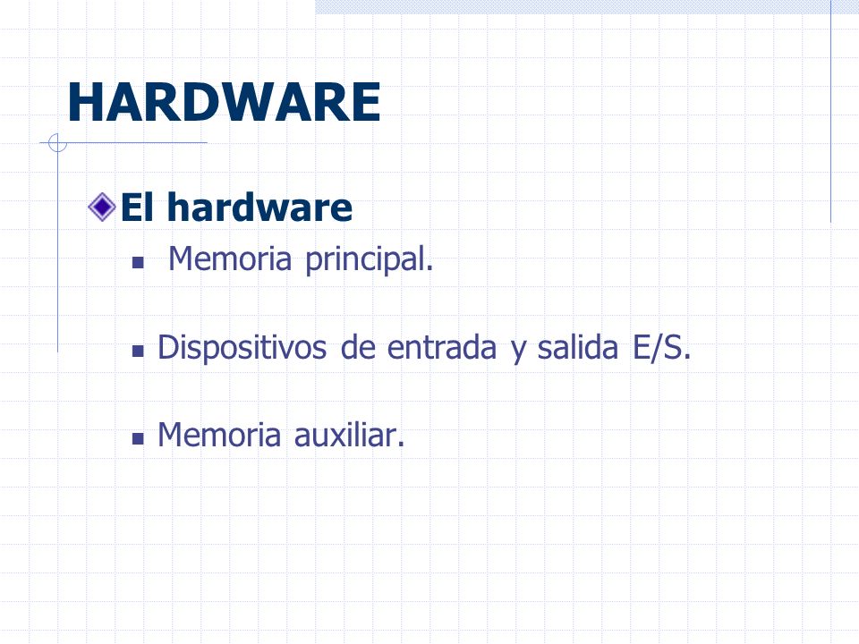 HARDWARE El hardware Memoria principal.