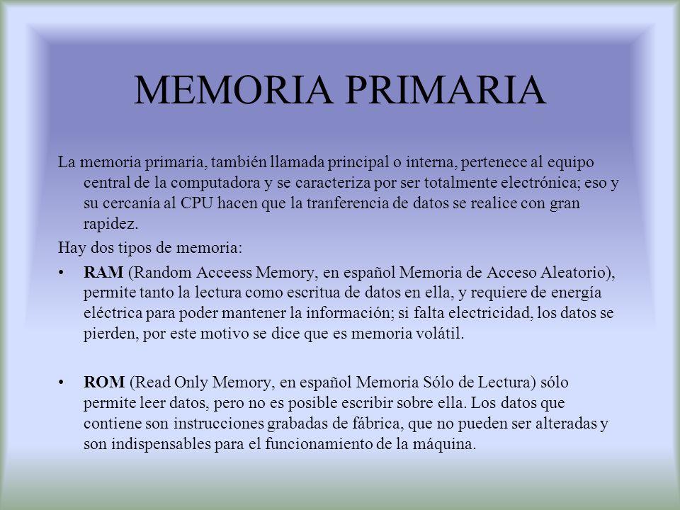 MEMORIA PRIMARIA