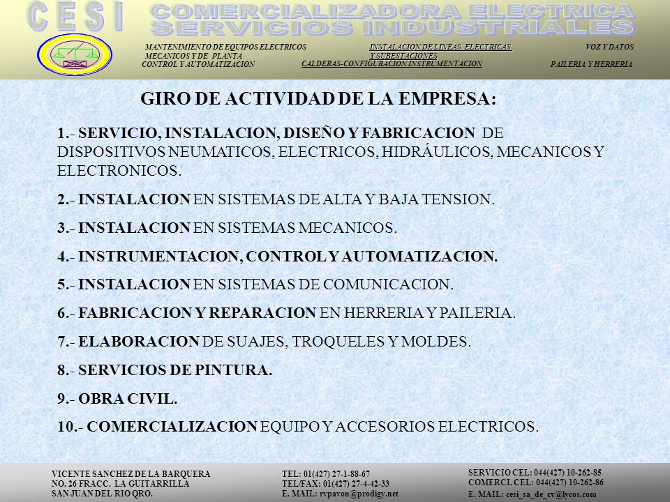 GIRO DE ACTIVIDAD DE LA EMPRESA: