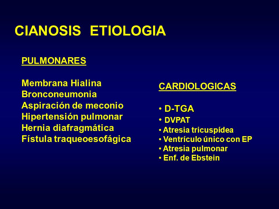 CIANOSIS ETIOLOGIA PULMONARES Membrana Hialina Bronconeumonia