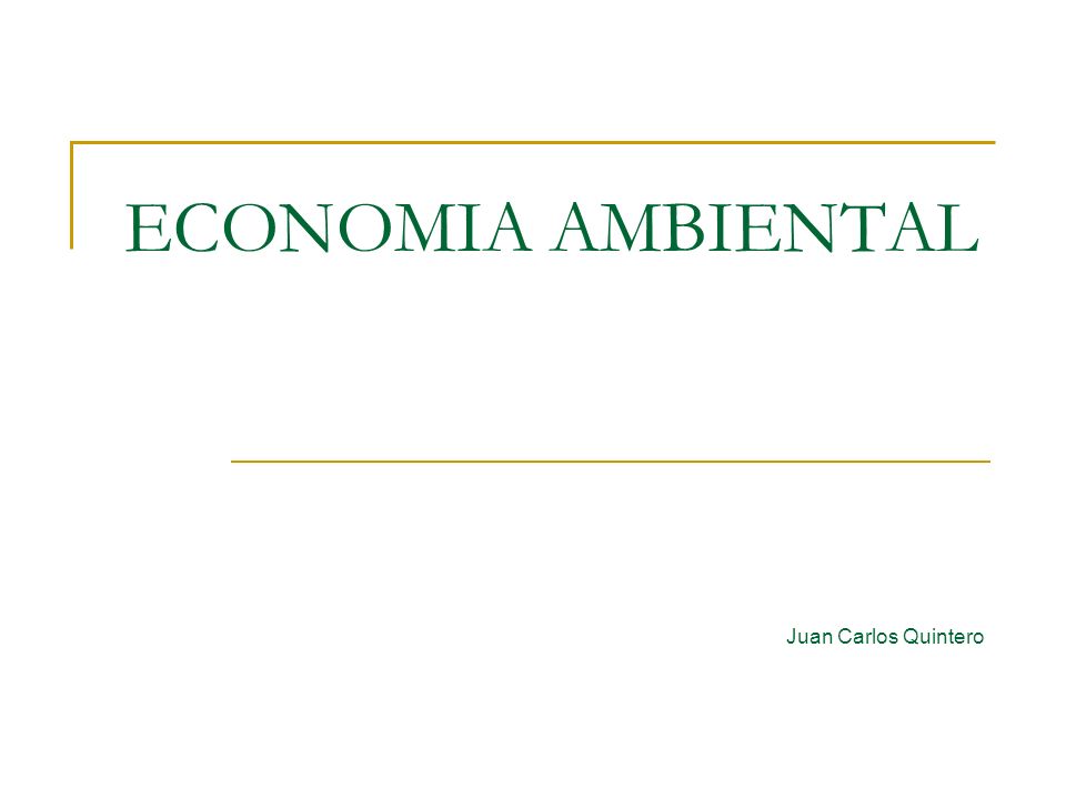 ECONOMIA AMBIENTAL Juan Carlos Quintero
