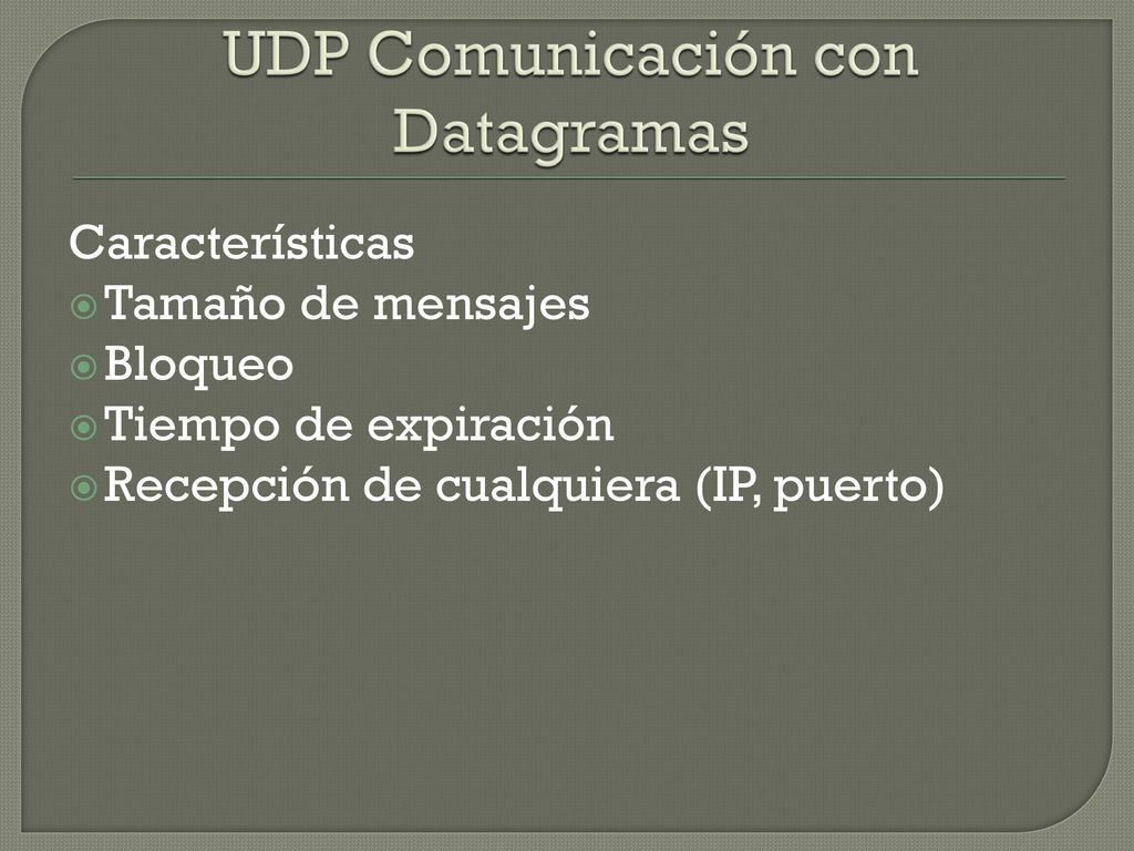 UDP Comunicación con Datagramas
