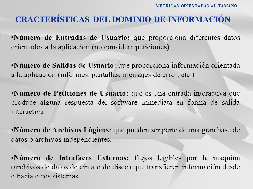 CRACTERÍSTICAS DEL DOMINIO DE INFORMACIÓN