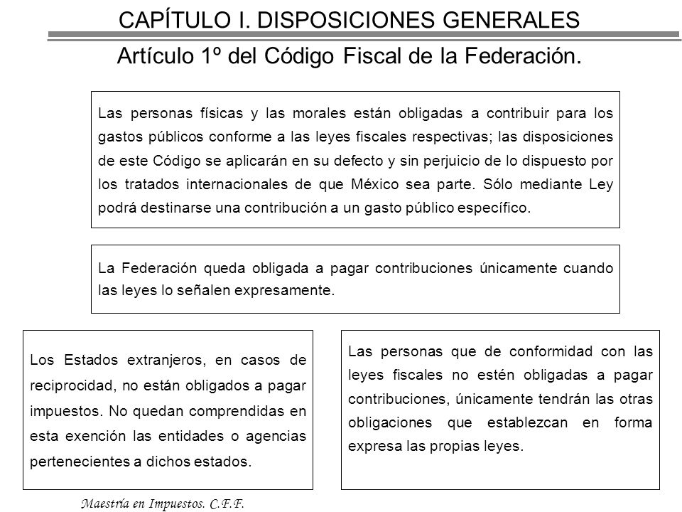 Maestría en Impuestos. C.F.F.