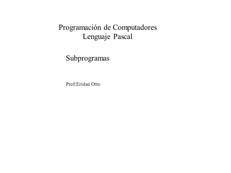 Programación de Computadores