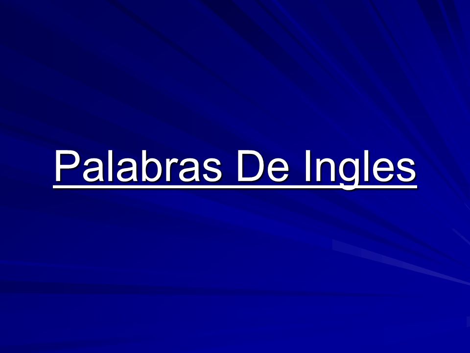 Palabras De Ingles