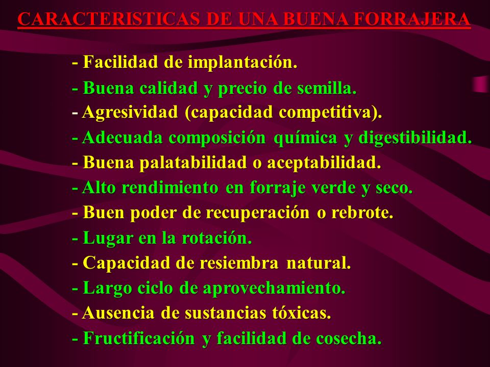 - Facilidad de implantación. - Buena calidad y precio de semilla.