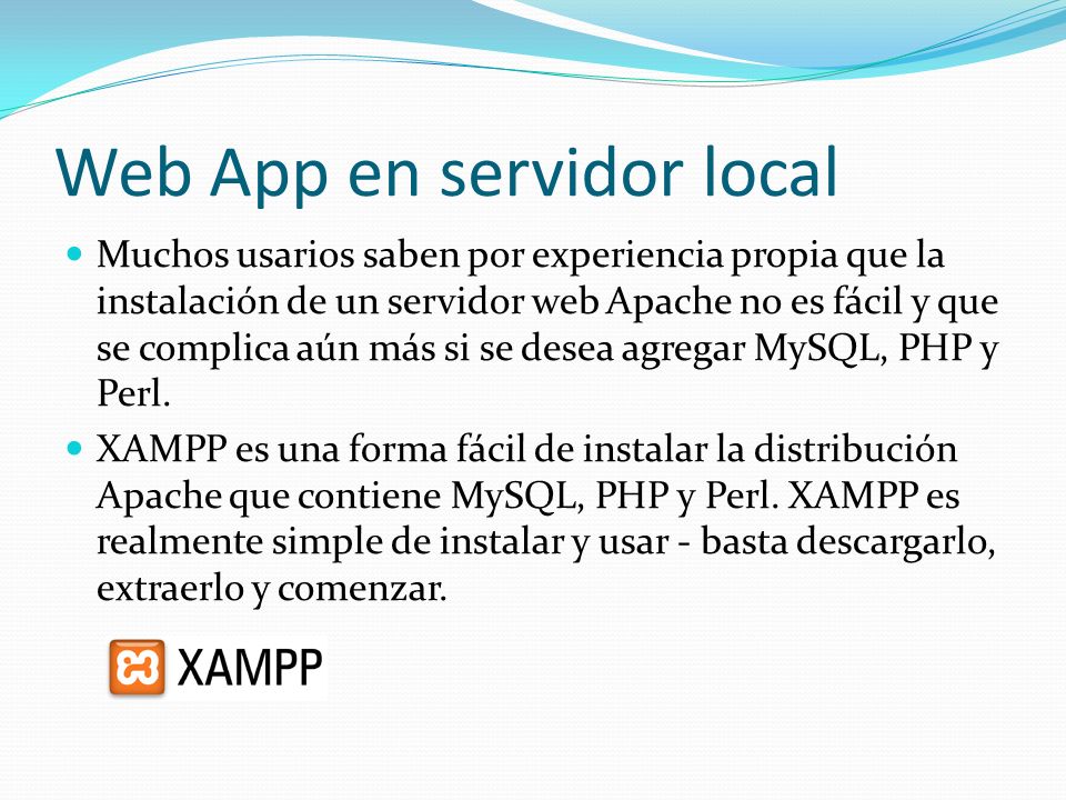 Web App en servidor local