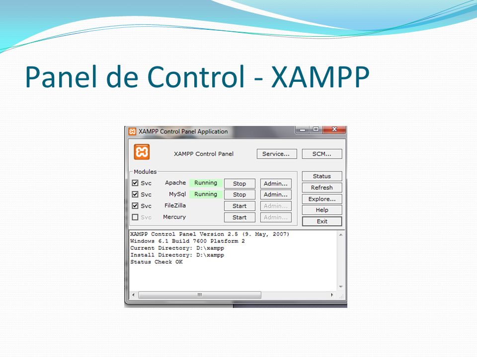 Panel de Control - XAMPP