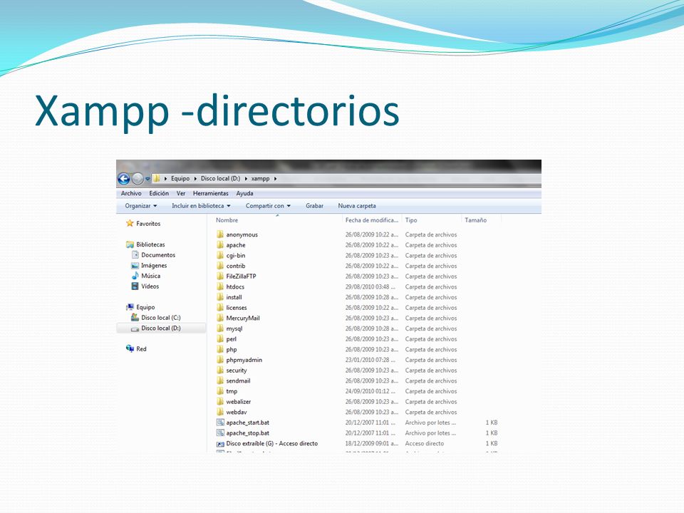Xampp -directorios