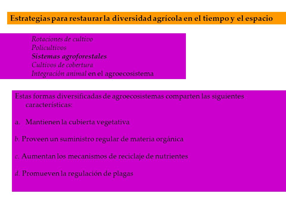 Estrategias para restaurar la diversidad agrícola en el tiempo y el espacio