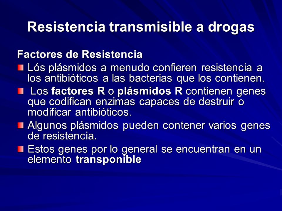 Resistencia transmisible a drogas
