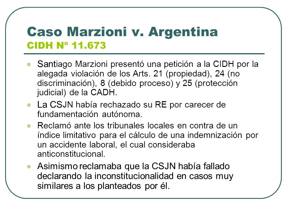 Caso Marzioni v. Argentina CIDH Nº