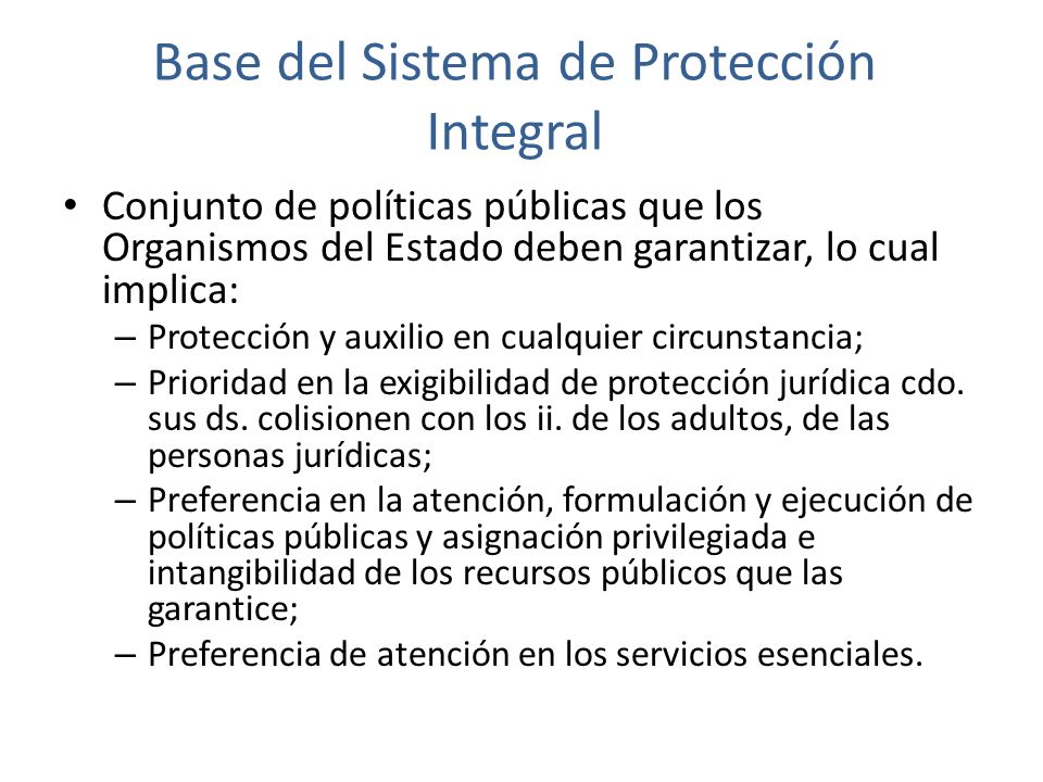 Base del Sistema de Protección Integral