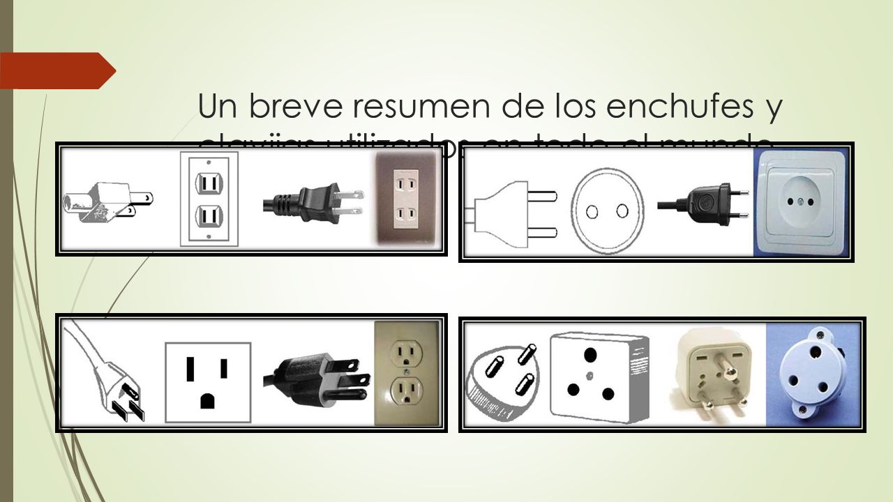 Un breve resumen de los enchufes y clavijas utilizados en todo el mundo