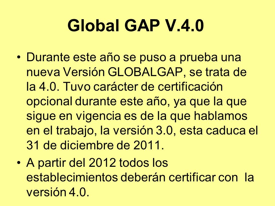 Global GAP V.4.0