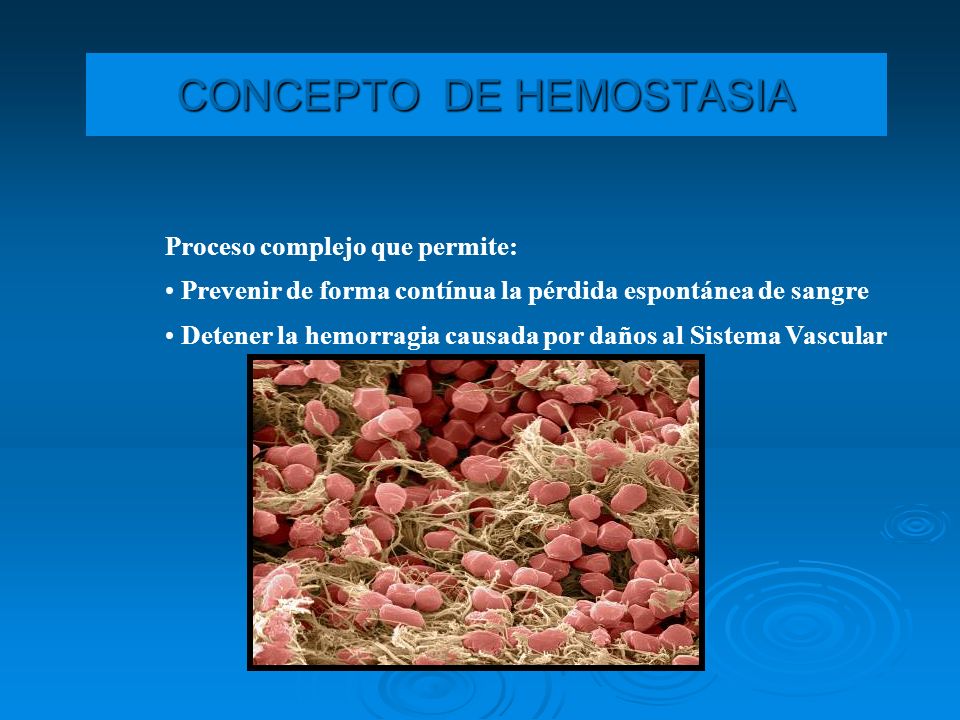 CONCEPTO DE HEMOSTASIA
