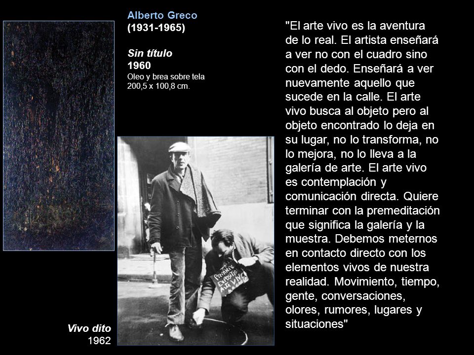 Alberto Greco ( ) Sin título Oleo y brea sobre tela. 200,5 x 100,8 cm.