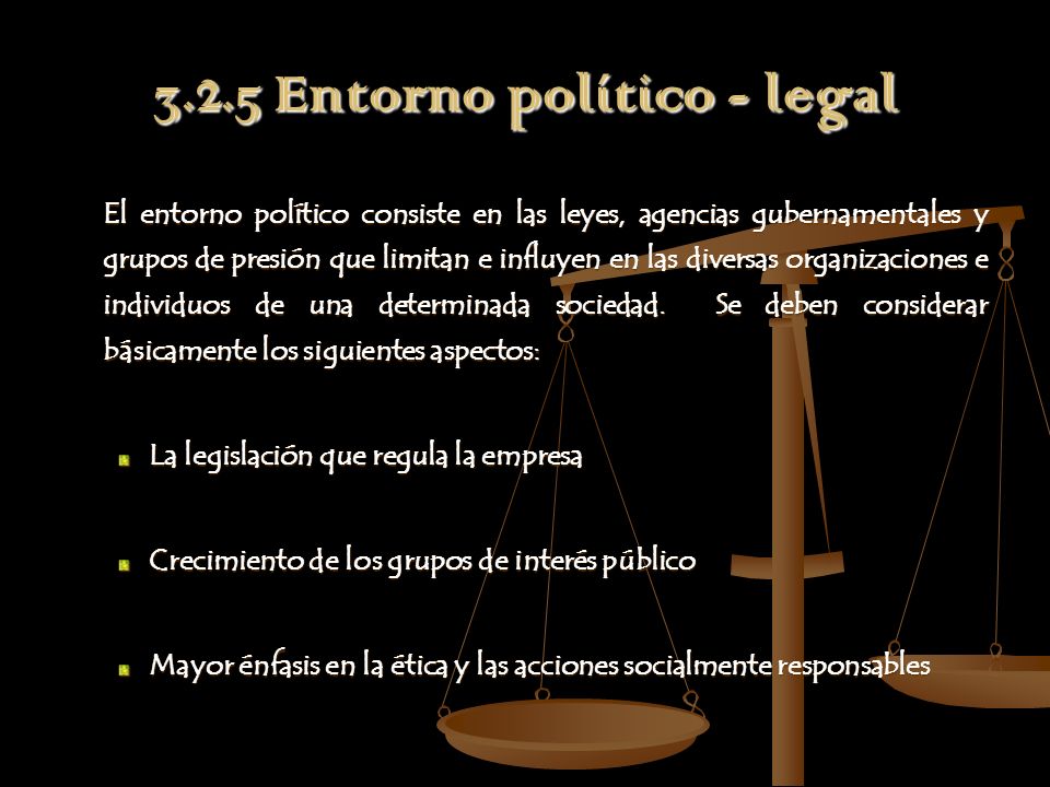 3.2.5 Entorno político - legal