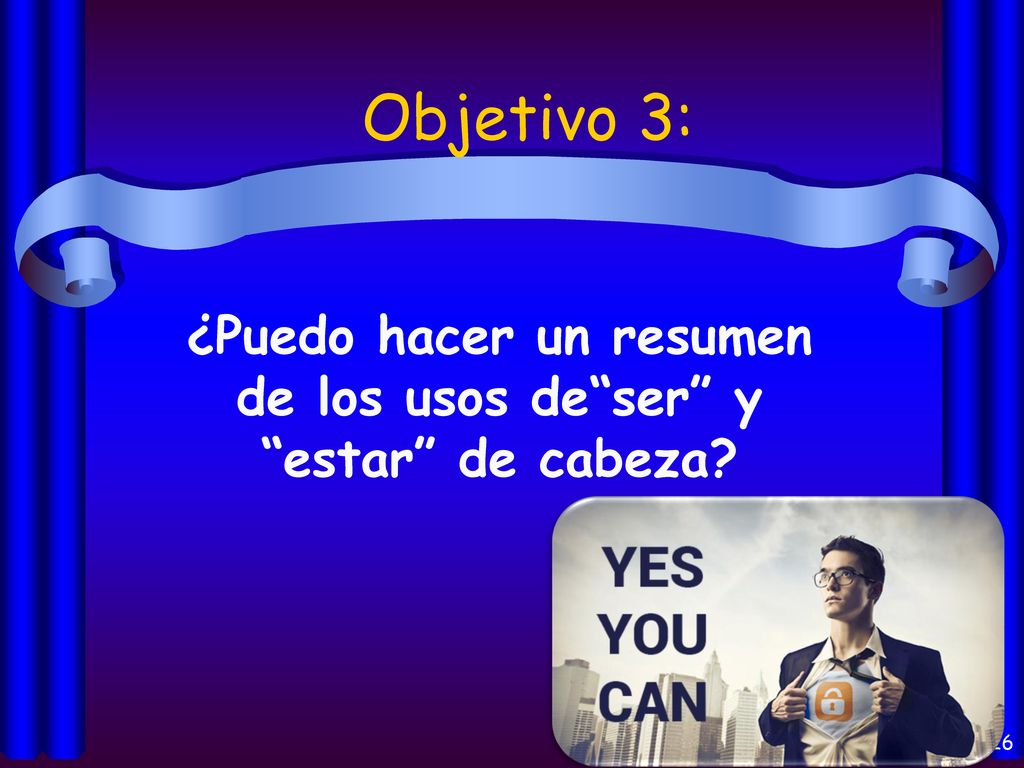 ¿Puedo hacer un resumen de los usos de ser y estar de cabeza