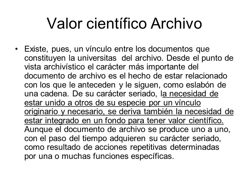 Valor científico Archivo