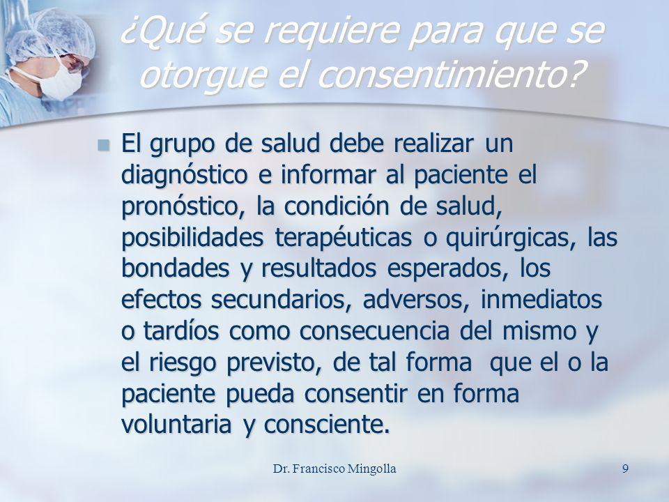 ¿Qué se requiere para que se otorgue el consentimiento