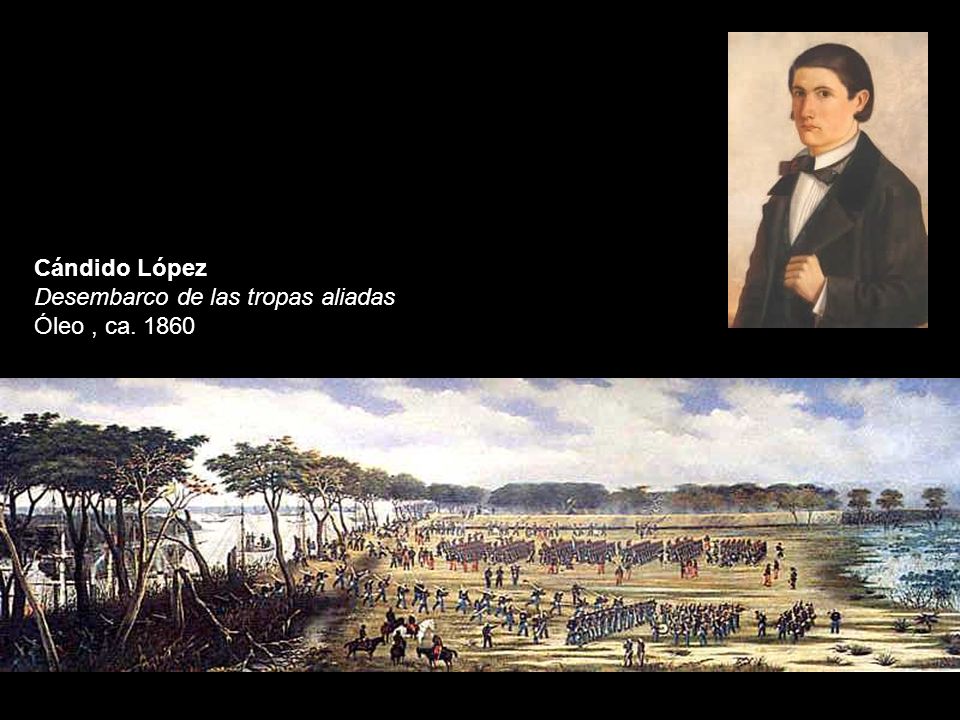 Cándido López Desembarco de las tropas aliadas Óleo , ca. 1860