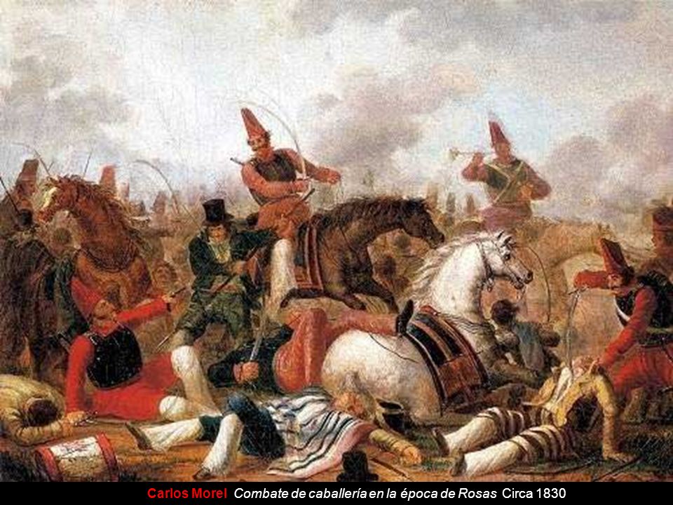 Carlos Morel Combate de caballería en la época de Rosas Circa 1830