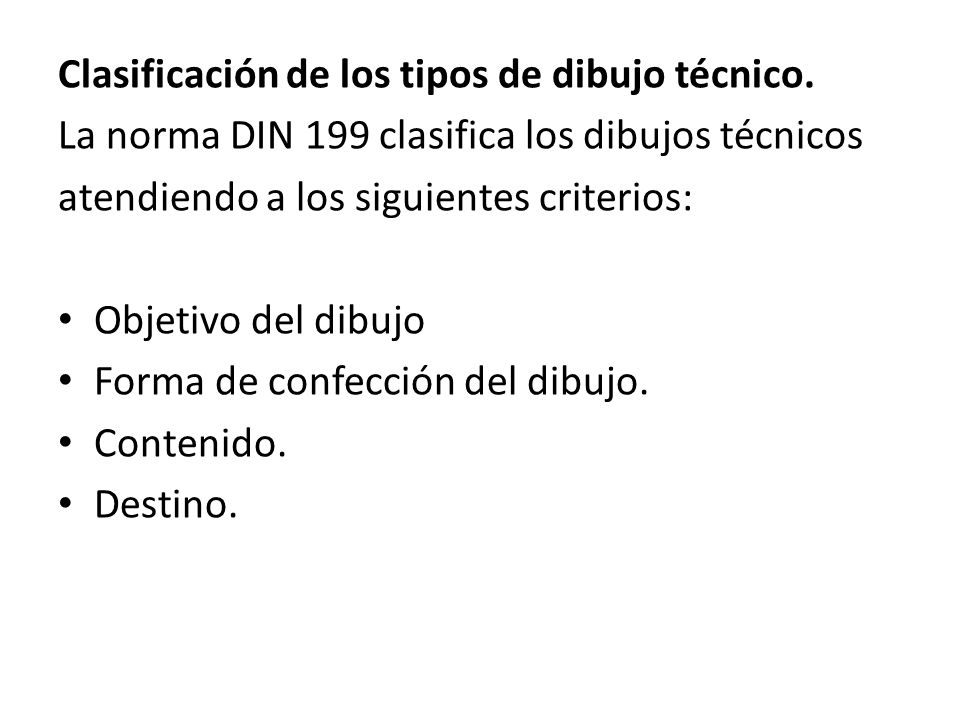 Clasificación de los tipos de dibujo técnico.