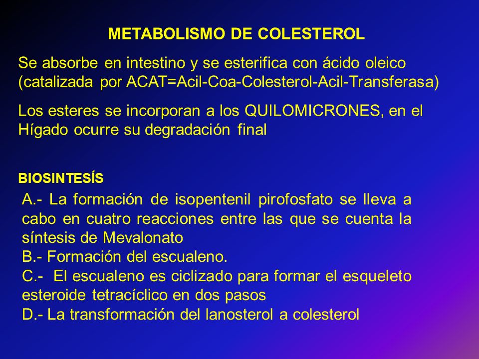 METABOLISMO DE COLESTEROL