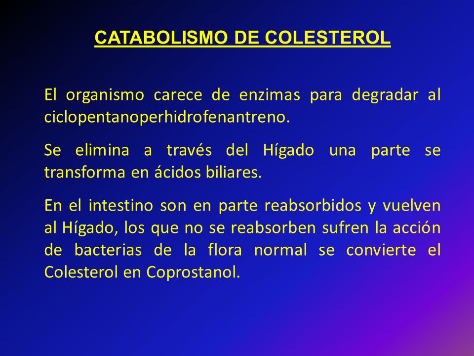 CATABOLISMO DE COLESTEROL