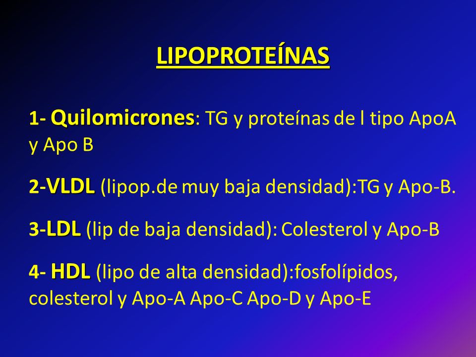 LIPOPROTEÍNAS 1- Quilomicrones: TG y proteínas de l tipo ApoA y Apo B