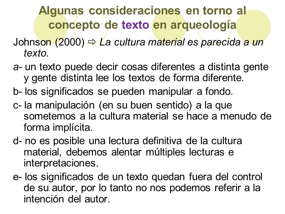 Algunas consideraciones en torno al concepto de texto en arqueología